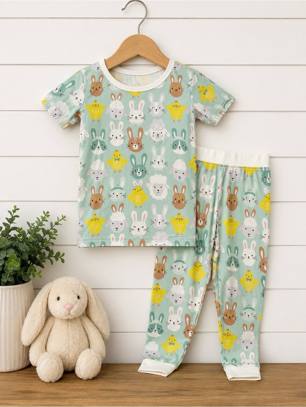 Little Sleepies Bunny Chick Easter Bamboo Pajama Set Size 3T